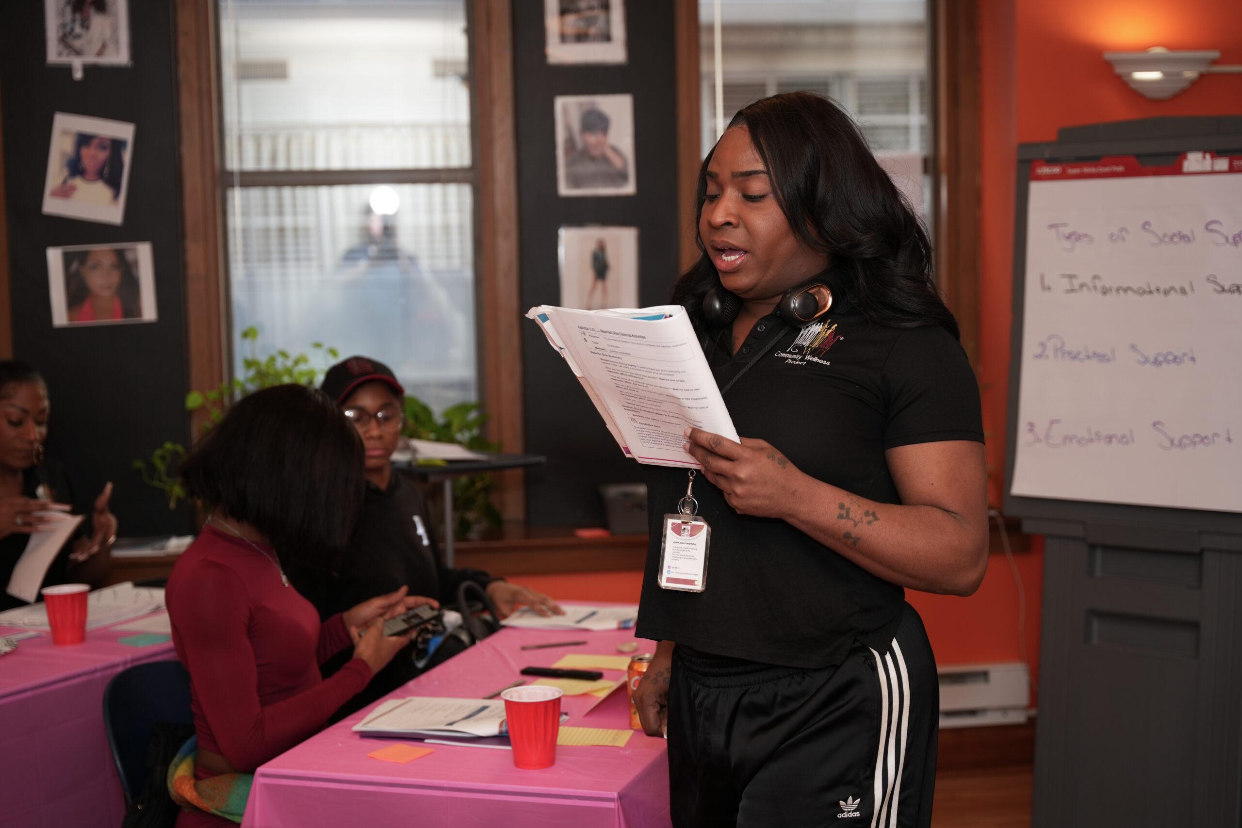 A CWP staff member facilitates a TWIST event for the Gurlz Like Us program.